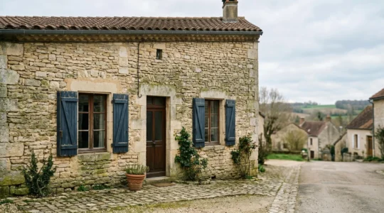 Mur en pierre de taille ancien d'une maison traditionnelle française nécessitant une isolation thermique
