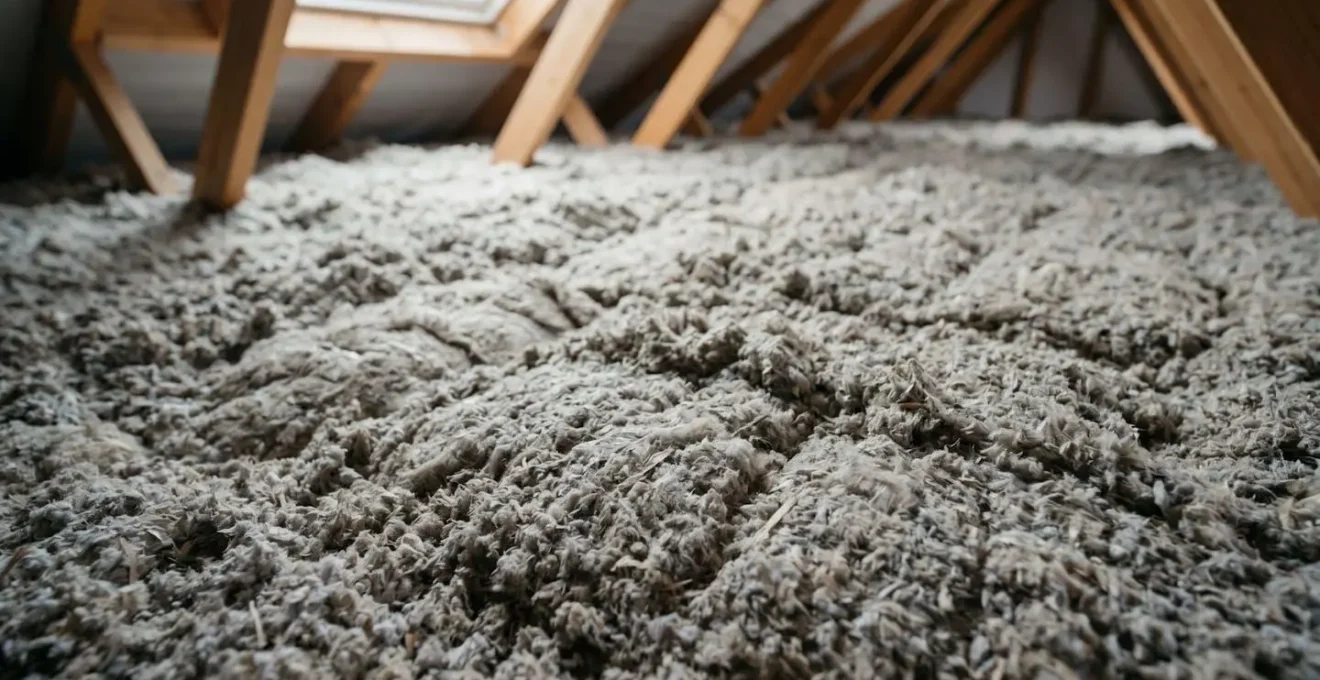 Isolation de combles perdus par soufflage de ouate de cellulose : répartition homogène de l'isolant biosourcé sur plancher
