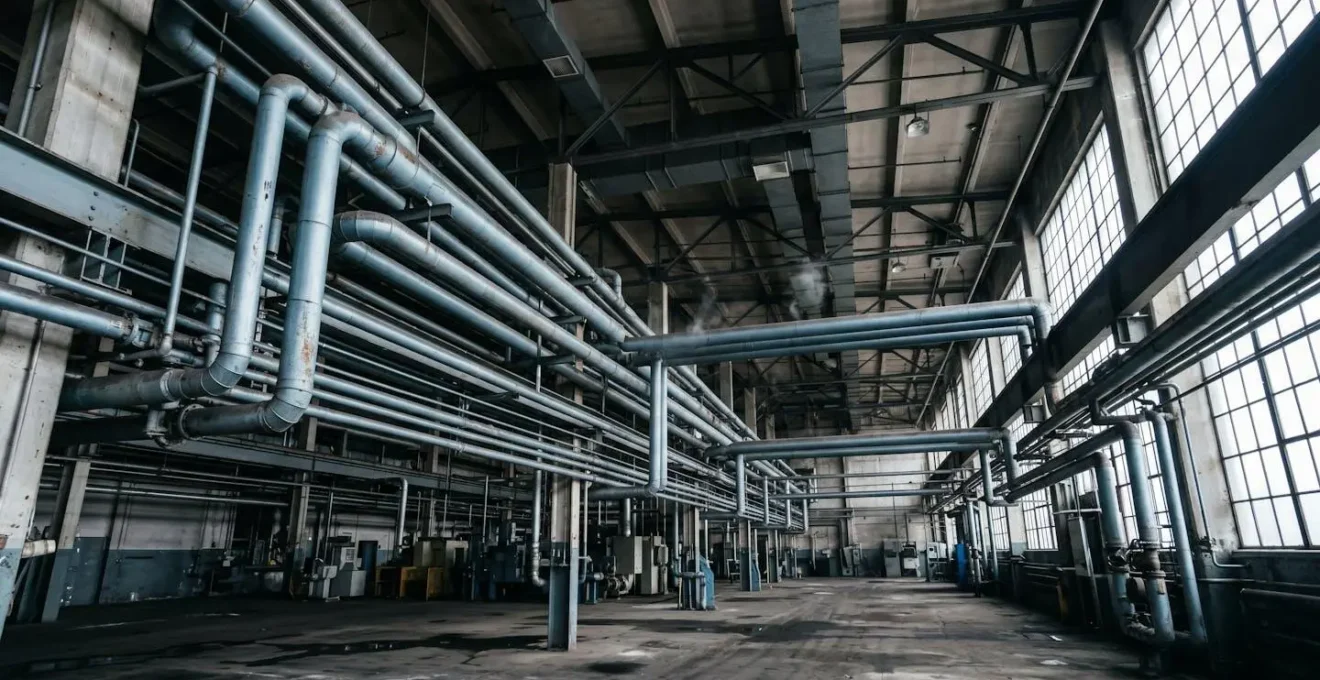 Réseau industriel de tuyauterie d'air comprimé avec pertes énergétiques invisibles