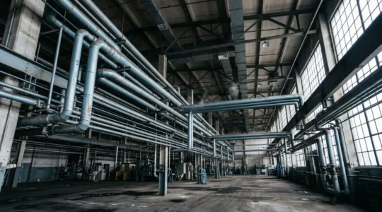 Réseau industriel de tuyauterie d'air comprimé avec pertes énergétiques invisibles